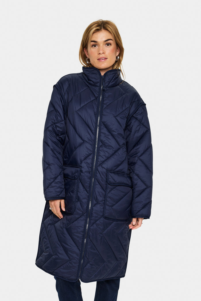 Saint Tropez Lucinda Night Sky Longline Quilted Coat, 30514131