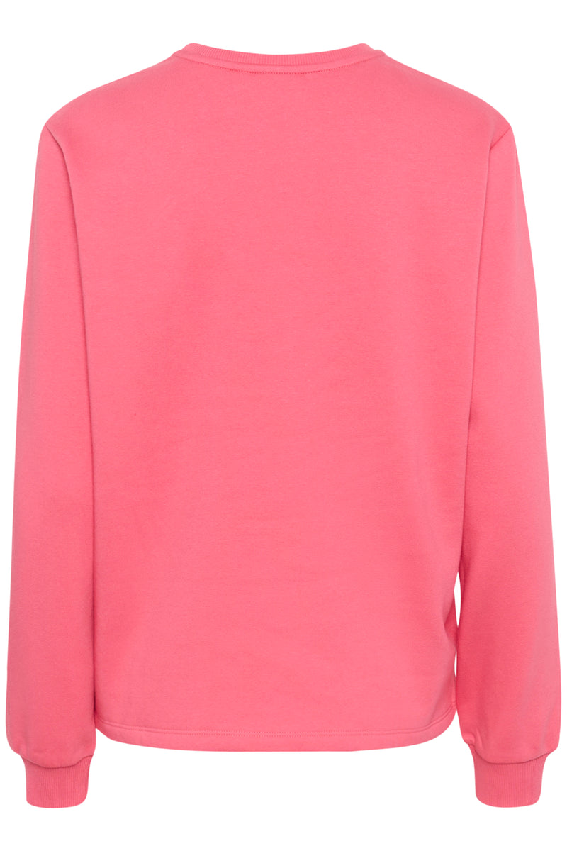 Saint Tropez Lyona Coral Pink Embossed 'SMILE' Logo Fleece Lined Sweatshirt