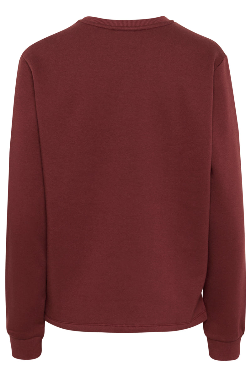 Saint Tropez Lyona Burgundy Embossed 'SMILE' Logo Fleece Lined Sweatshirt