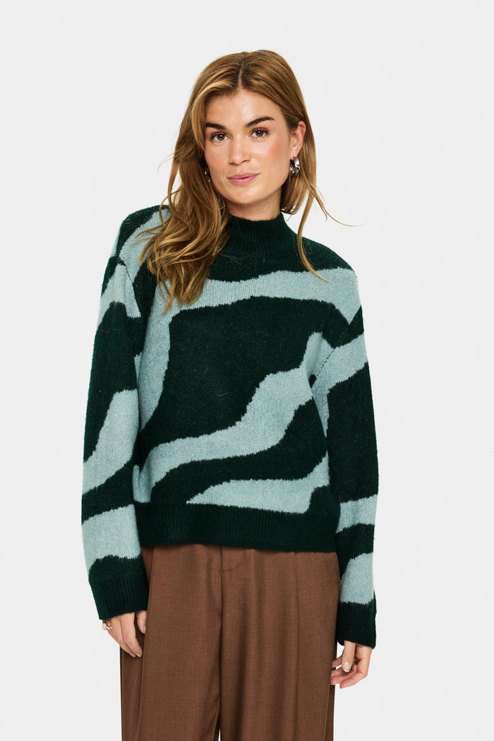 Saint Tropez MallieSZ JuneBug Green Abstract Printed Knit