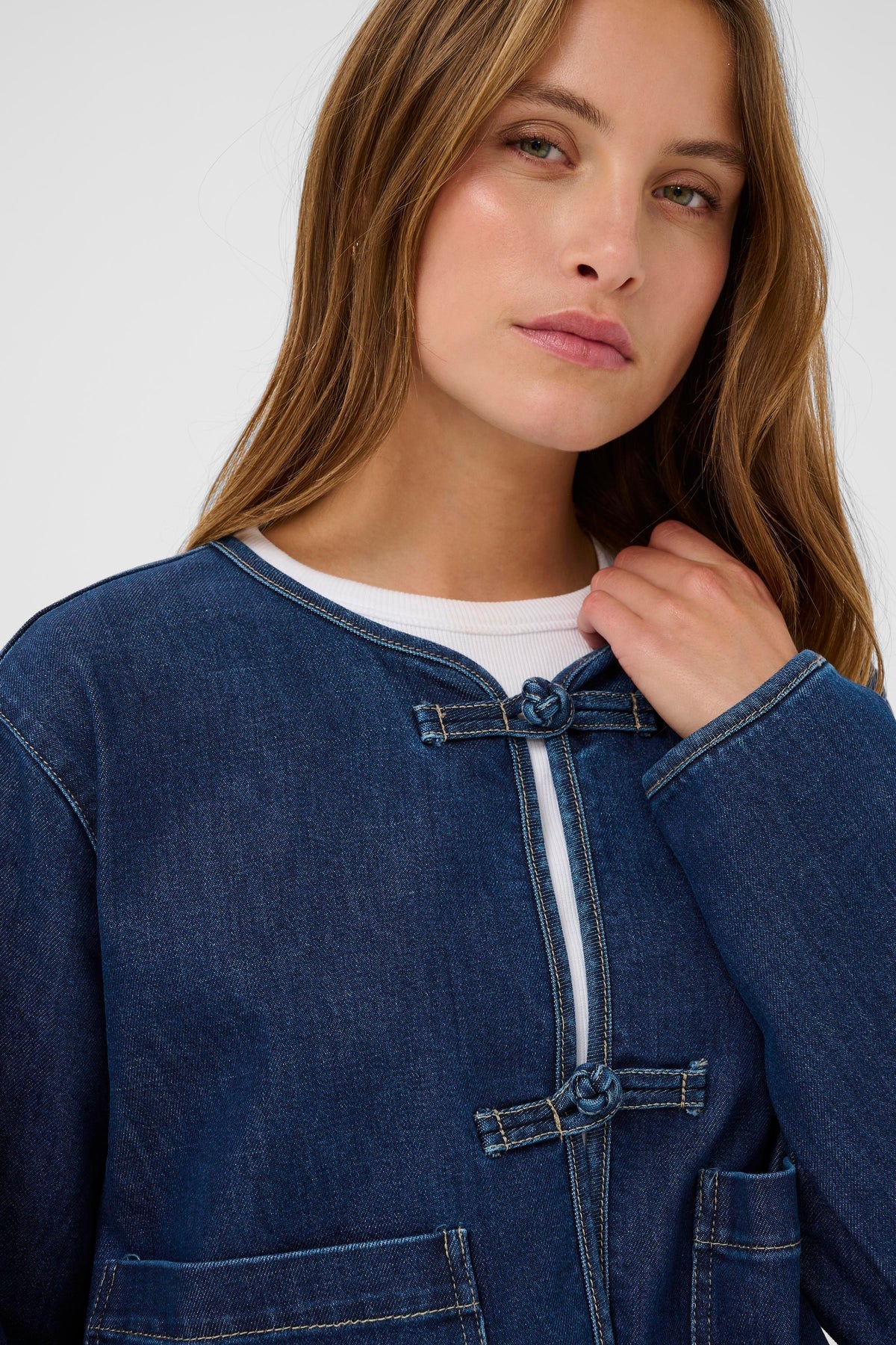 Saint Tropez OivySz Medium Blue Denim Jacket, 30514751