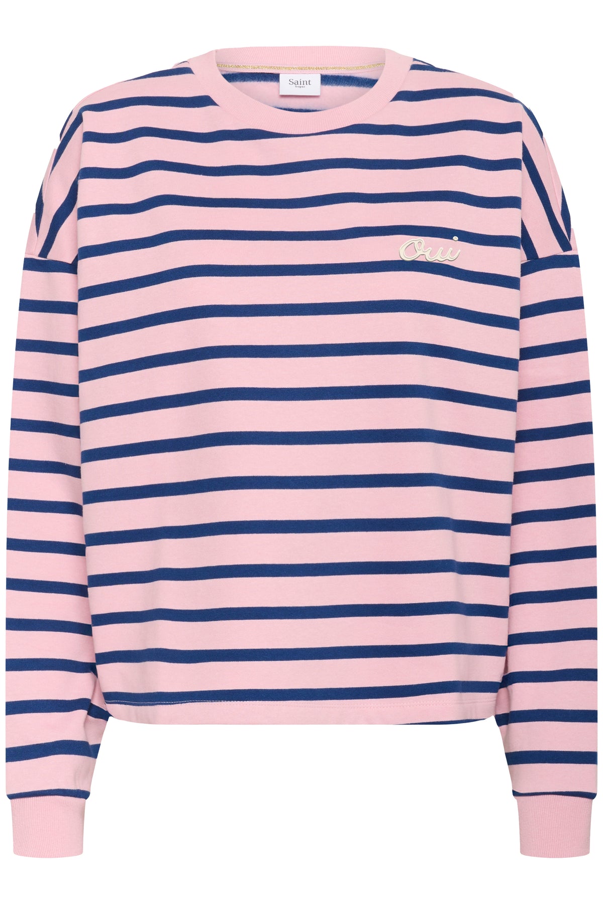 Saint Tropez Osiria Pink Nectar Striped Fleece Lined Sweatshirt, 30514808