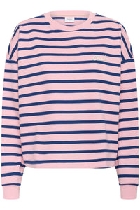 Saint Tropez Osiria Pink Nectar Striped Fleece Lined Sweatshirt, 30514808