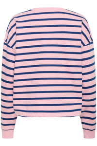 Saint Tropez Osiria Pink Nectar Striped Fleece Lined Sweatshirt, 30514808