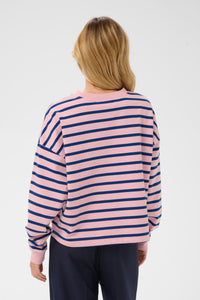Saint Tropez Osiria Pink Nectar Striped Fleece Lined Sweatshirt, 30514808