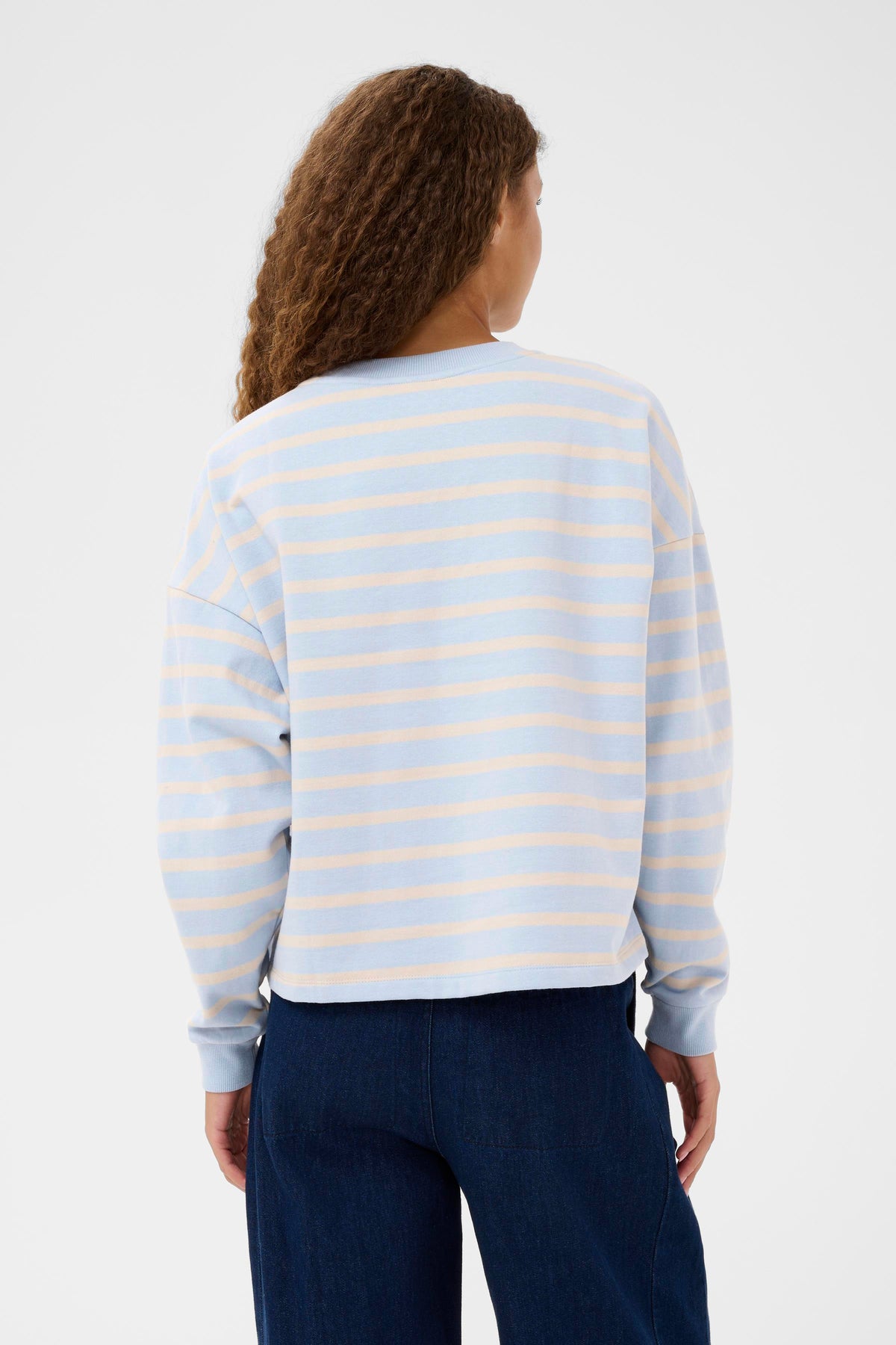 Saint Tropez Osiria Kentucky Blue Striped Fleece Lined Sweatshirt, 30514808