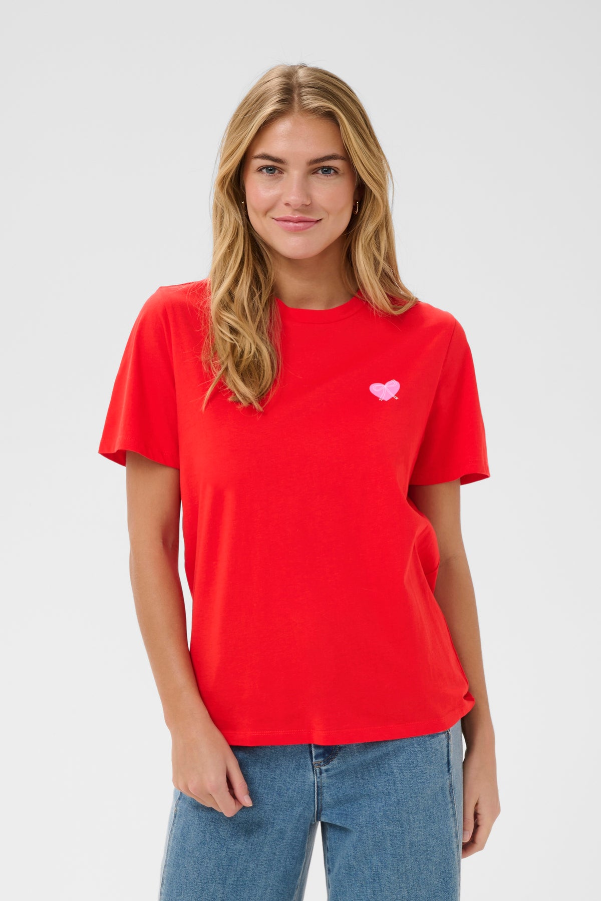 Saint Tropez Pextan Fiery Pink Heart Logo T-Shirt, 30514917