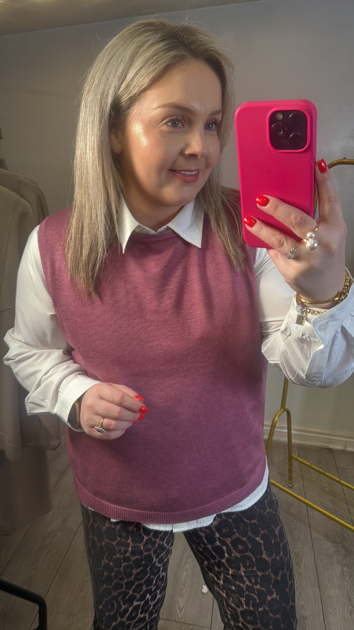 Saint Tropez Mila Dusky Pink Melange Knitted Vest