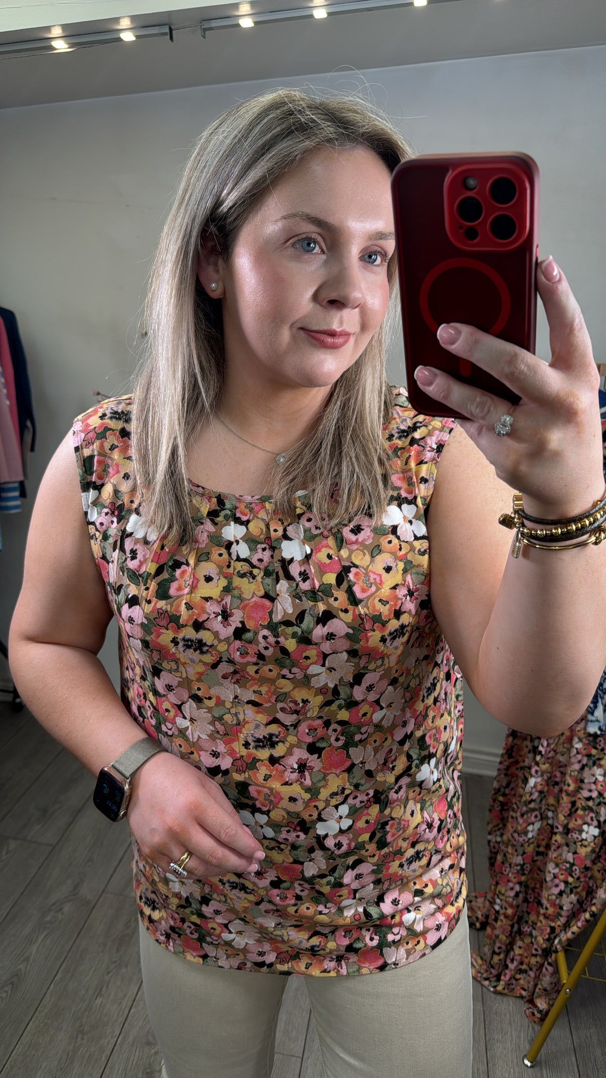 B.Young Bymmjoella Coral Blush Flower Print Top