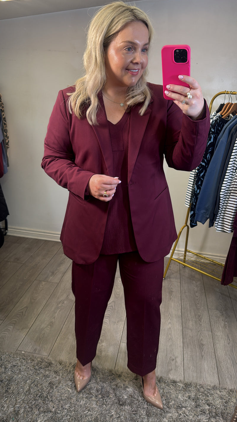 Kaffe Kasakura Windsor Wine Single Breasted Blazer, 10506684