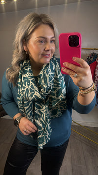 Saint Tropez Mila Teal Round Neck Knit