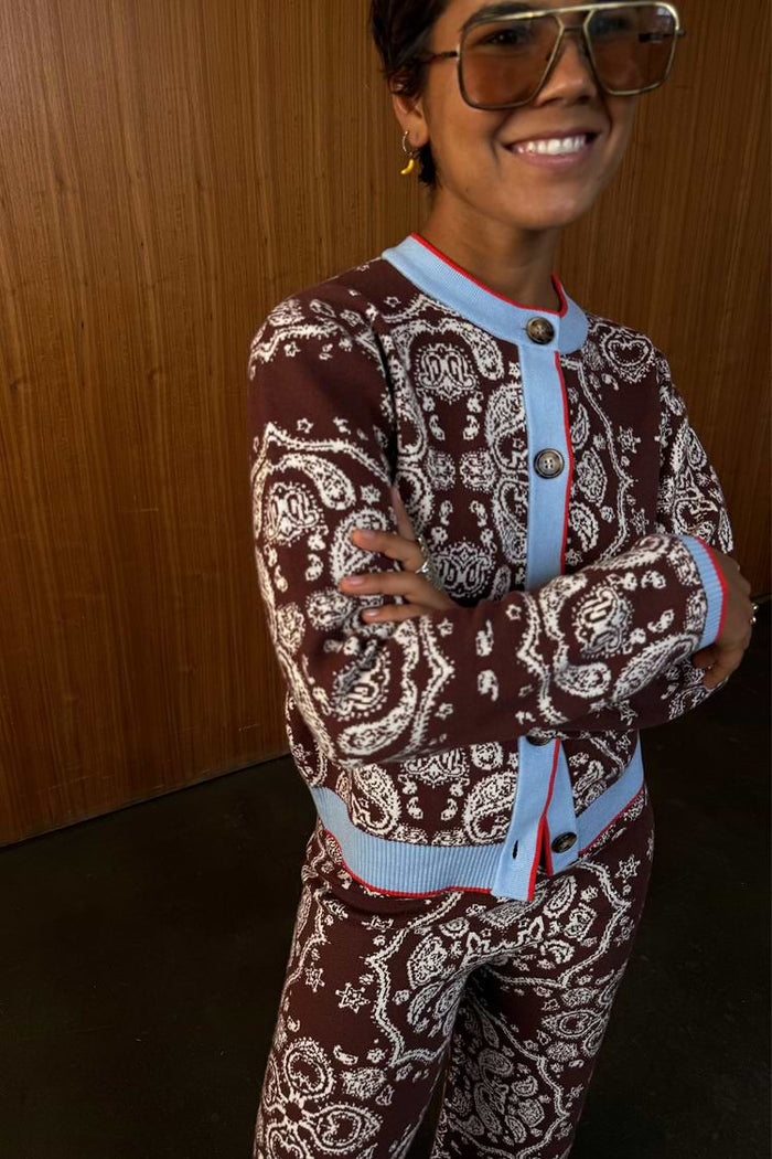 Never Fully Dressed Chocolate Holly Cardigan with Bandana