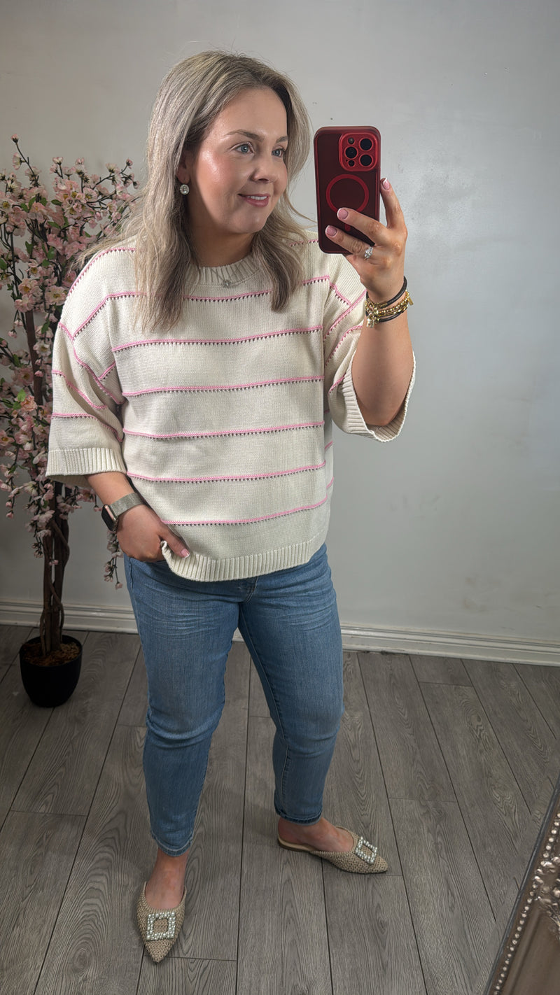 Toxik Highwaisted Boyfriend Medium Blue Denim Cropped Jeans