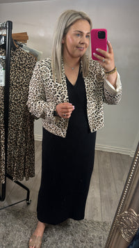 Garcia Black Modal V-Neck Midi Dress