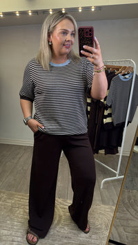 Kaffe KaPhoebe Coffee Bean Wide Leg Trousers, 10511095