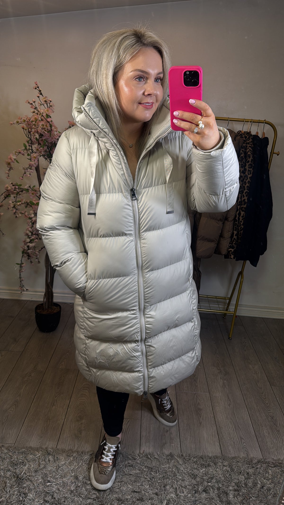 Garcia Ultimate Iconic Kit Cream Knee Length Puffa Coat