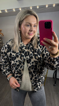 Garcia Leopard Oversized Bomber Jacket, H50093