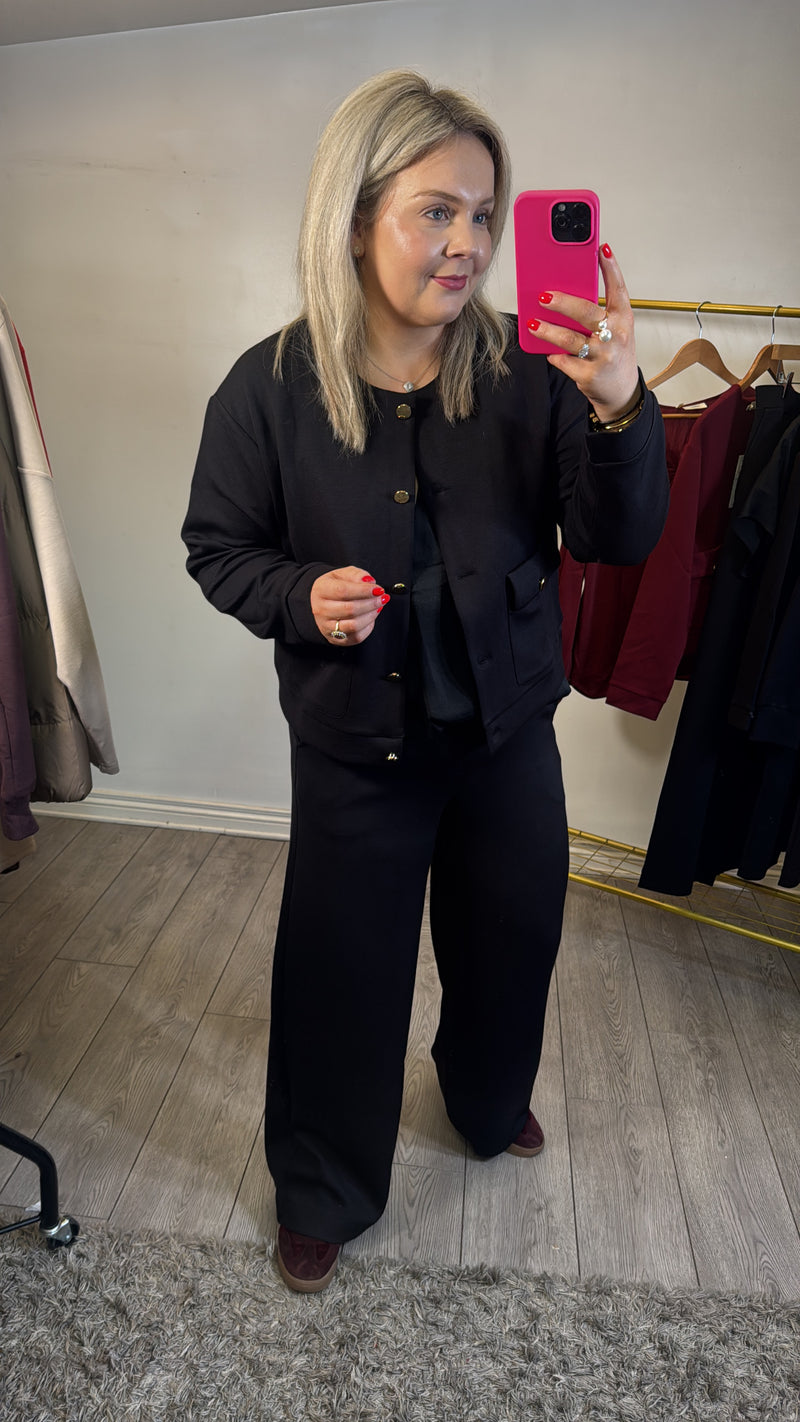 InWear Gincette Black Modal Wide Leg Joggers