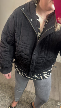 Soaked in Luxury SLJackline Black Ultimate Quilted Oversized Short Jacket