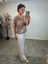Access Fashion Rose Gold Sequin Top