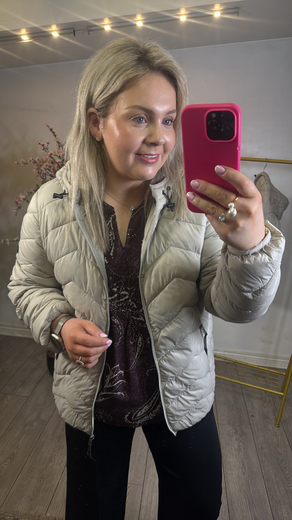 Fransa Frpadma Feather Beige Puffa Coat