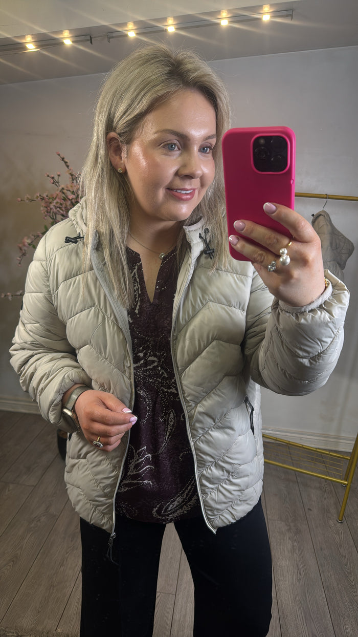 Fransa Frpadma Feather Beige Puffa Coat