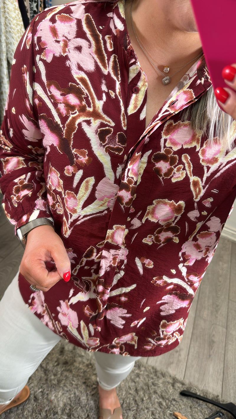 InWear Avalon Cabernet Printed Blouse