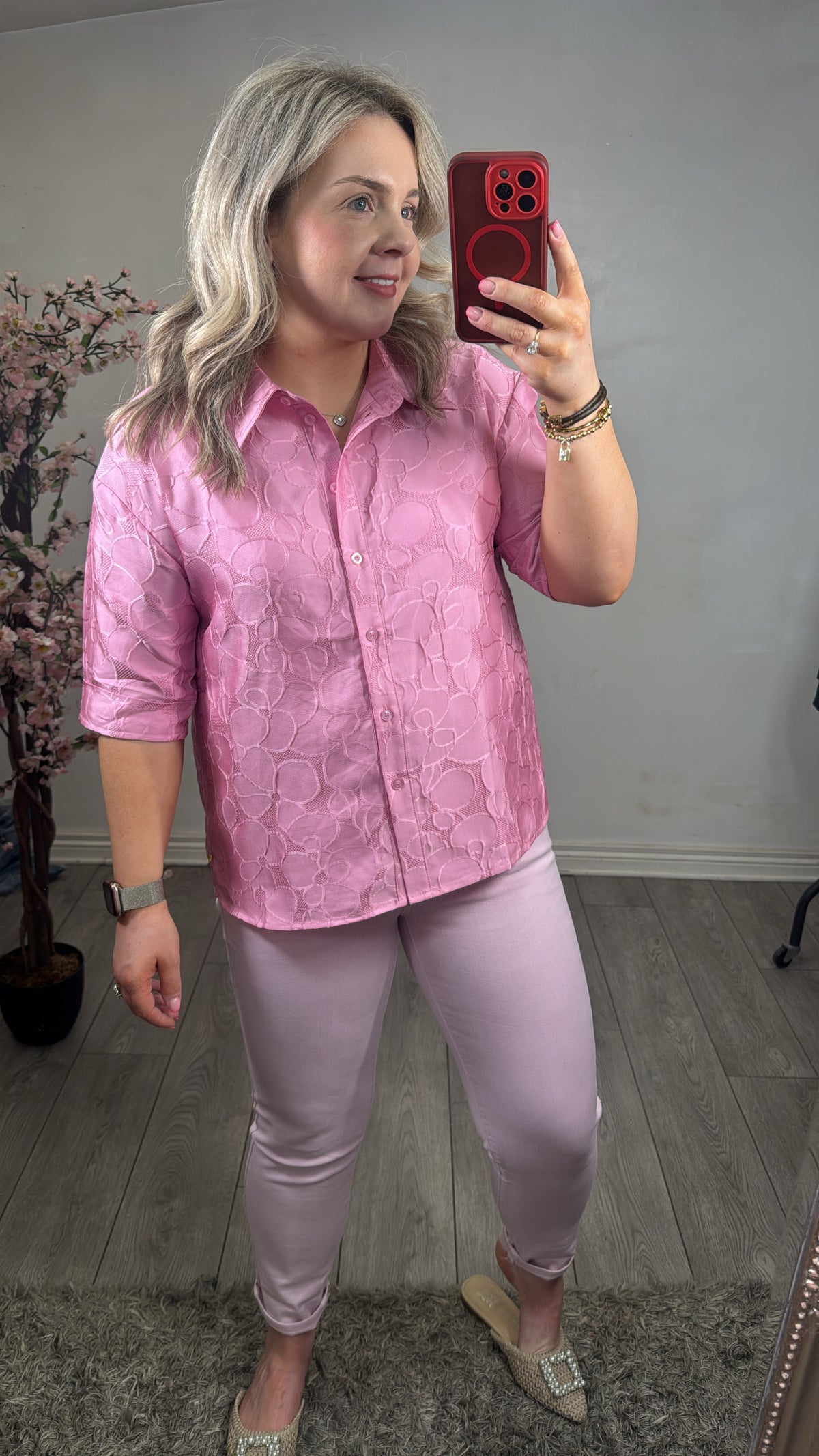 BACK IN STOCK - Toxik HighWaisted Boyfriend Baby Pink Denim Cropped Jeans