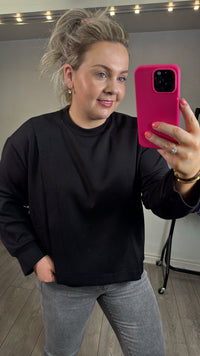 InWear Gida Vincent Black Layered Modal Sweatshirt, 30110946