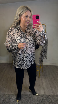 Access Fashion Monochrome Abstract Printed Longline Shirt