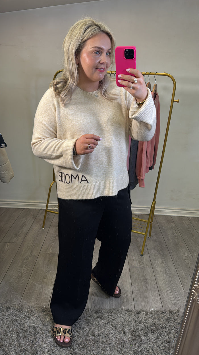 Grace & Mila Noblesse Wide Leg Elasticated Waist Trousers