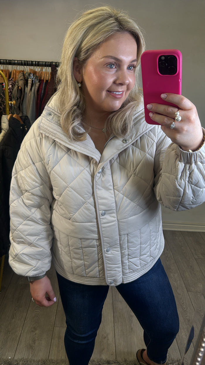 InWear Karmel Ultimate Quilted Haze Cream Quilted Jacket, 30110659