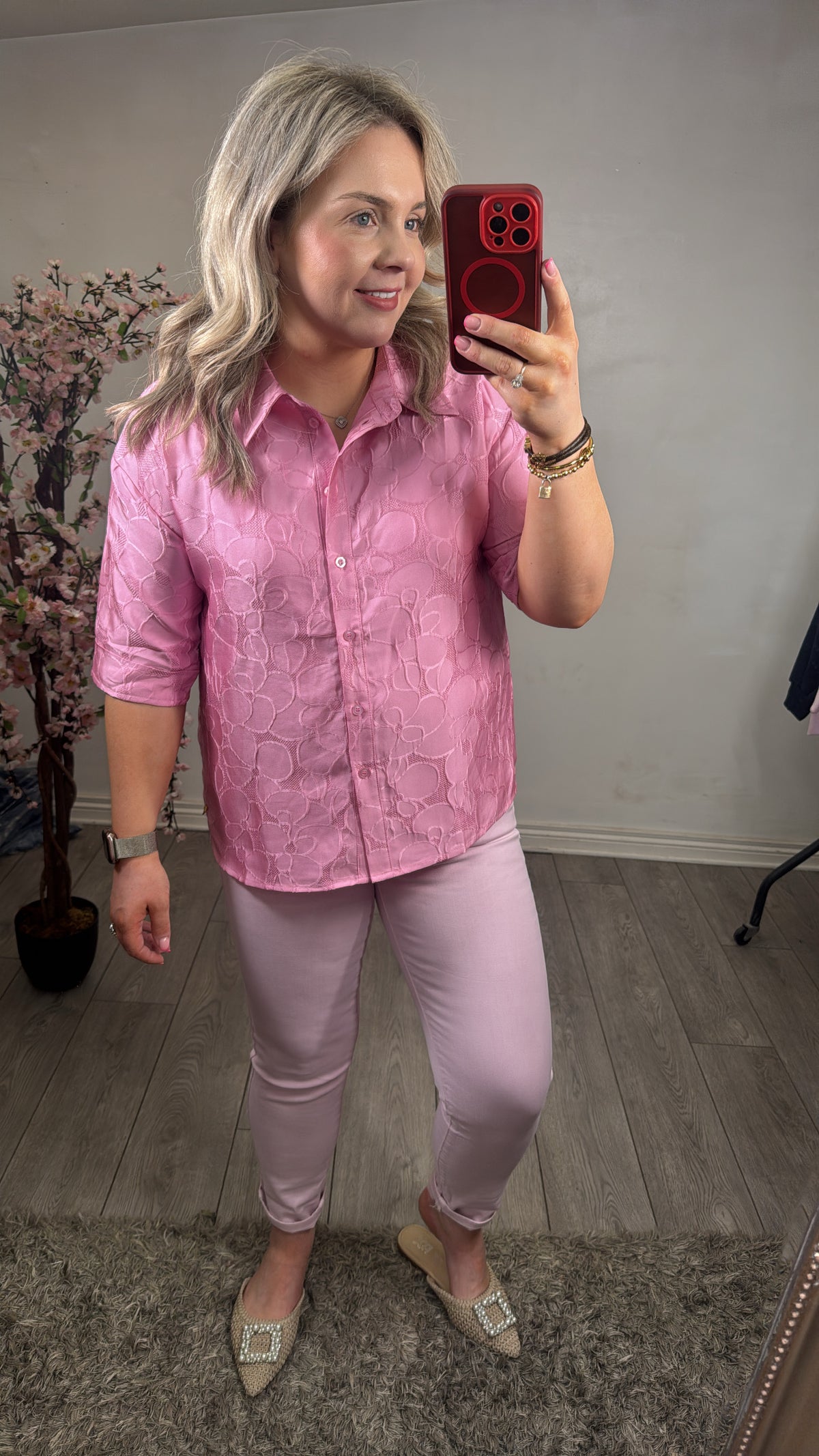 BACK IN STOCK - Toxik HighWaisted Boyfriend Baby Pink Denim Cropped Jeans