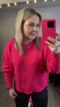 Coster Copenhagen Hot Pink Round Neck Knit
