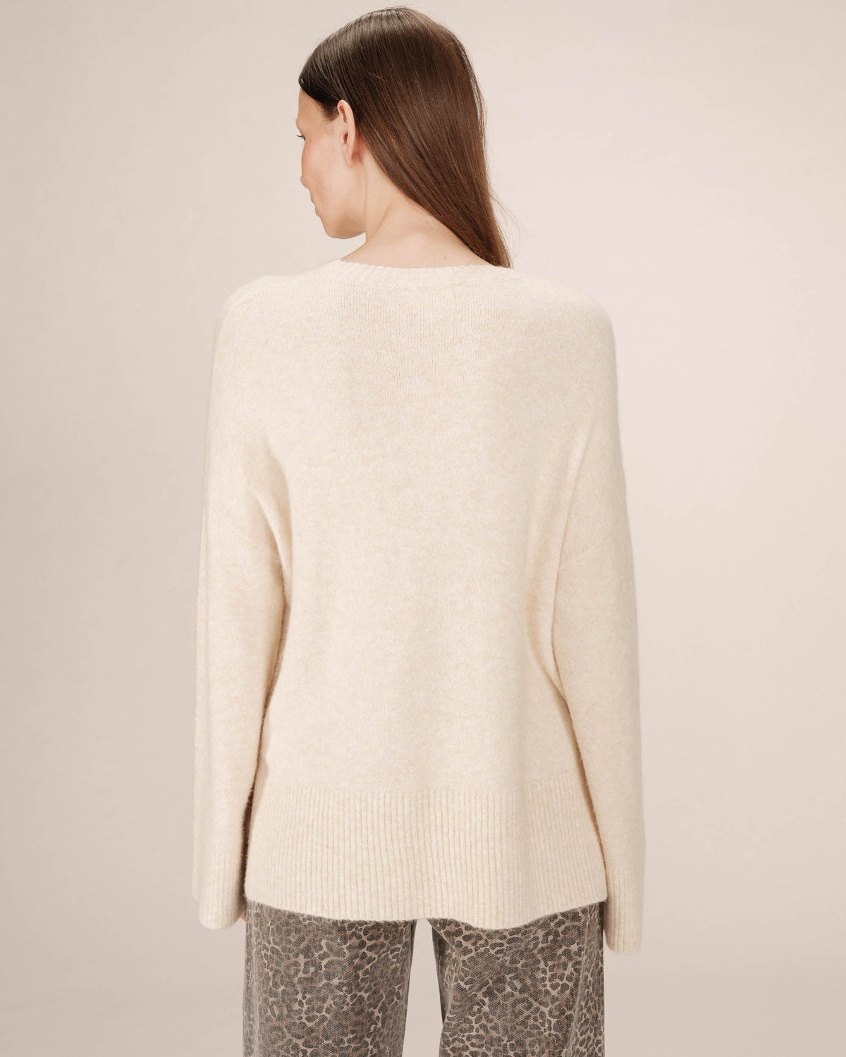 Grace & Mila Saints Oatmeal Beige 'OUI' Burgundy Embroidered Knit