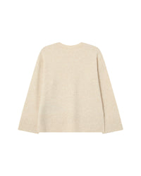 Grace & Mila Saints Oatmeal Beige 'AMORE' Chocolate Embroidered Knit