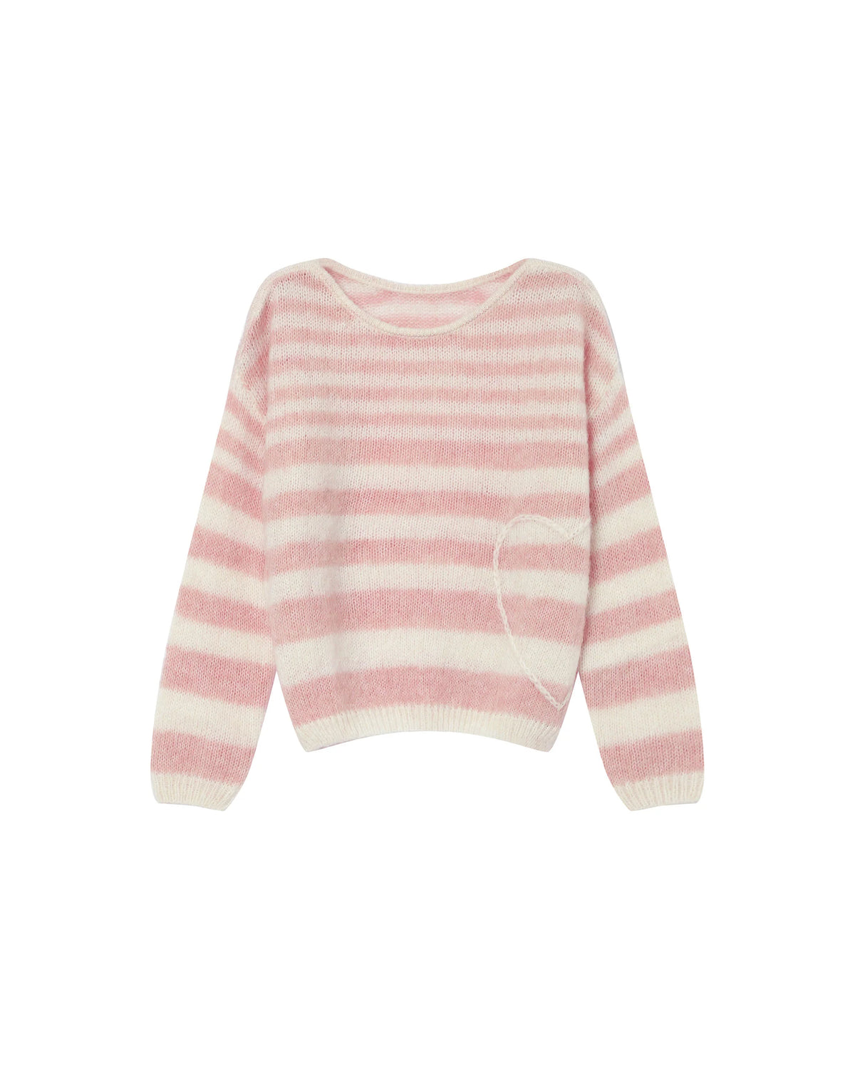Grace & Mila Sand Cristal Rose Striped Heart Knit