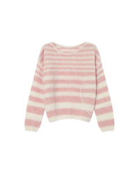 Grace & Mila Sand Cristal Rose Striped Heart Knit