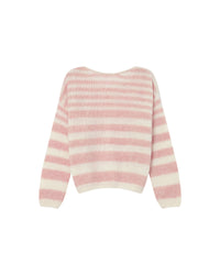 Grace & Mila Sand Cristal Rose Striped Heart Knit