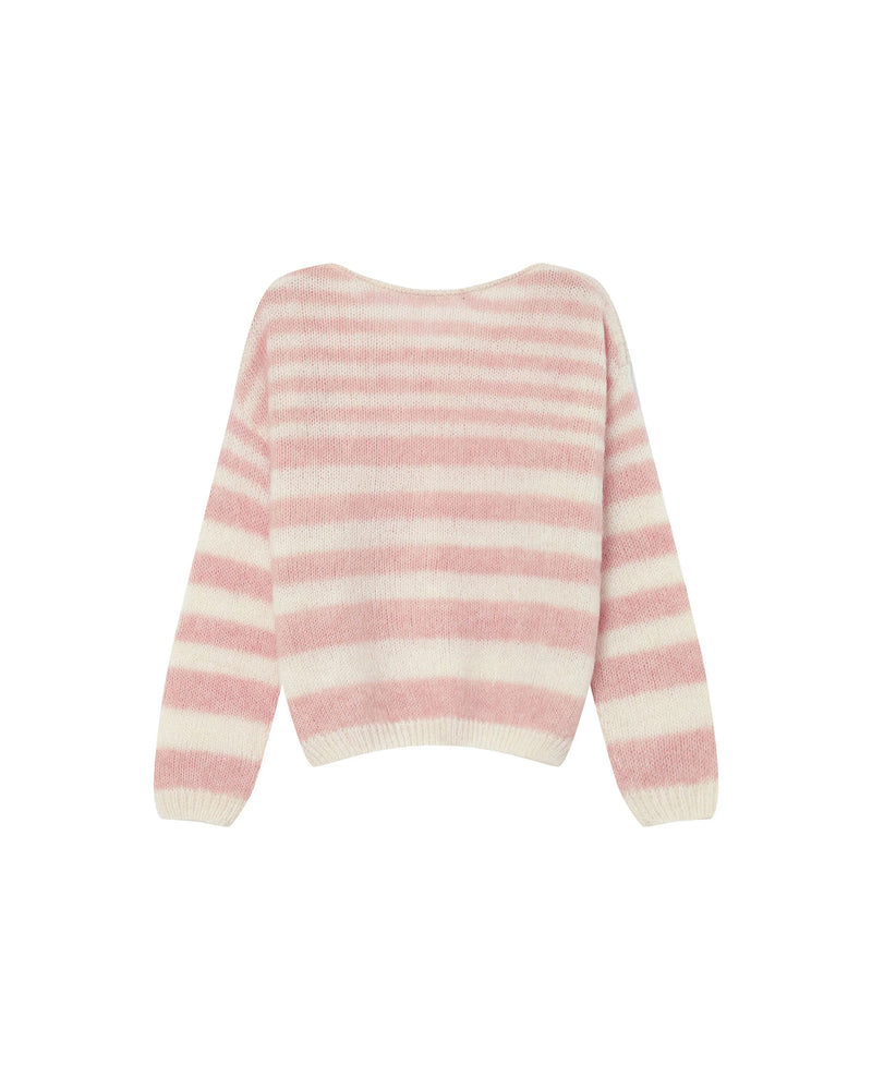 Grace & Mila Sand Cristal Rose Striped Heart Knit