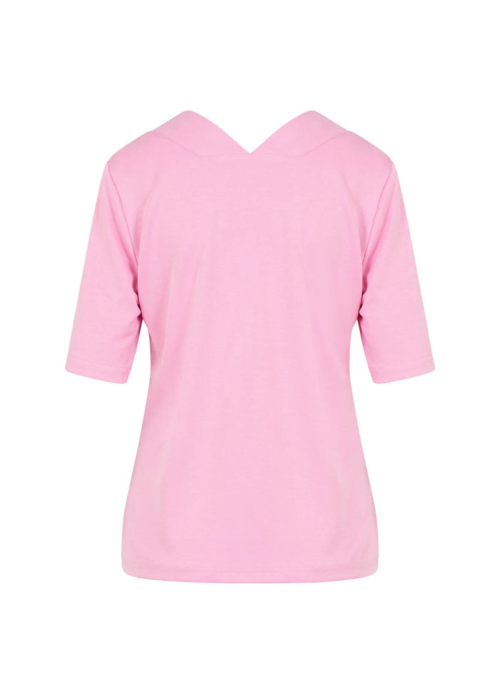 Coster Copenhagen Bon Bon Pink Modal Doubel V-Neck Top