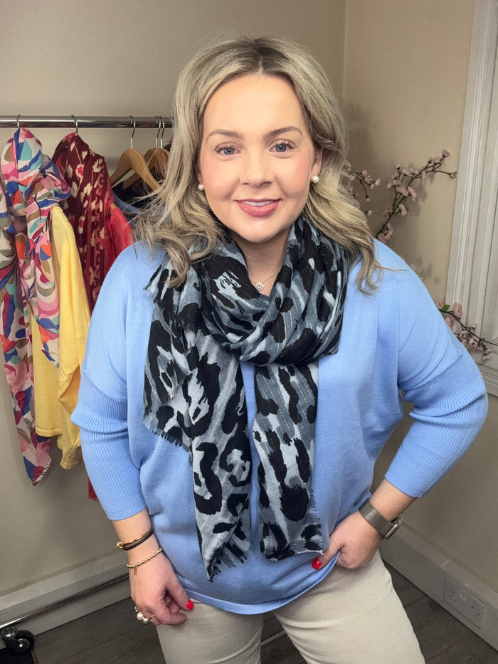 Saint Tropez Mila Kentucky Blue Round Neck Knit, 30500003