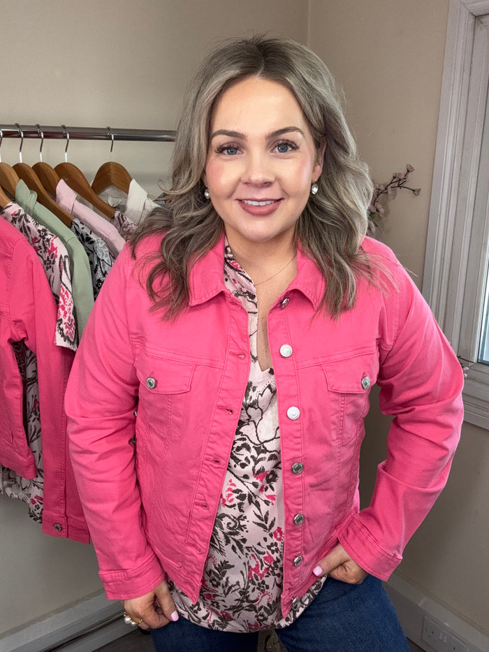Fransa FrVotwill Honeysuckle Pink Soft Stretch Denim Jacket, 20609189