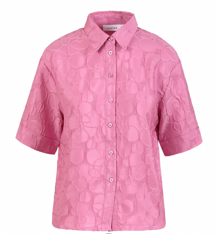 Coster Copenhagen Candy Pink Embossed Boxy Fit Shirt, 251-1142