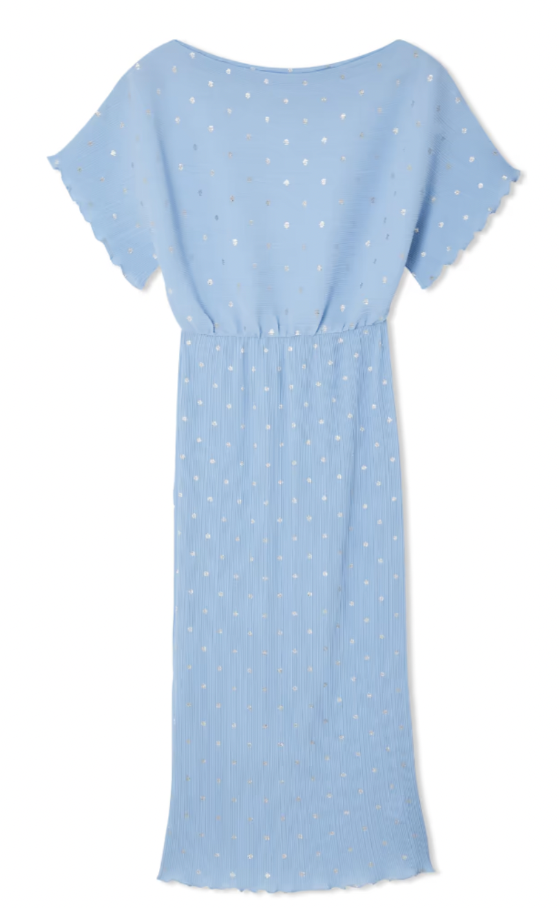 Never Fully Dressed Ice Blue Tilly Off the Shoulder Dress