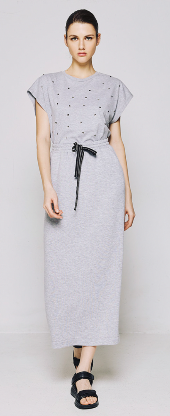 Access Fashion Grey Sports Luxe Ankle Length Sweatskirt