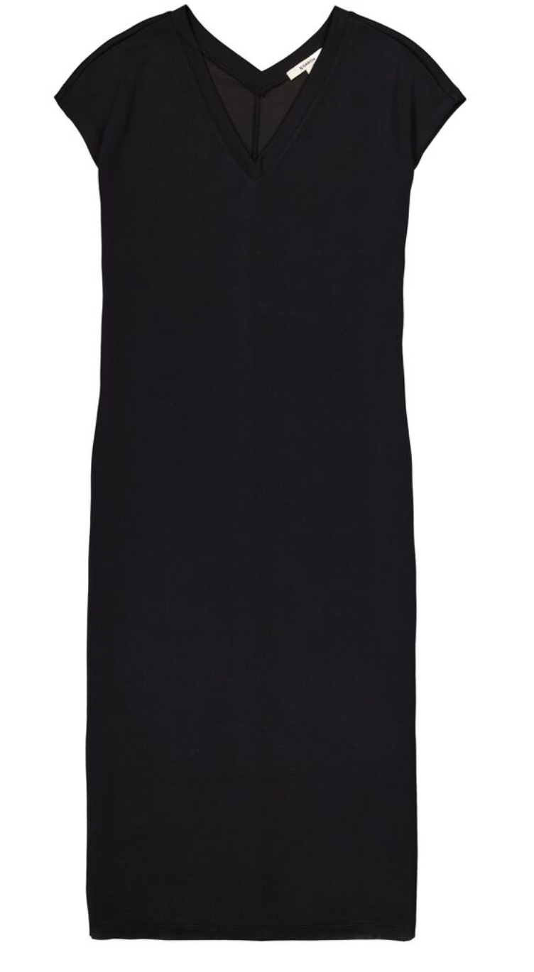 Garcia Black Modal V-Neck Midi Dress