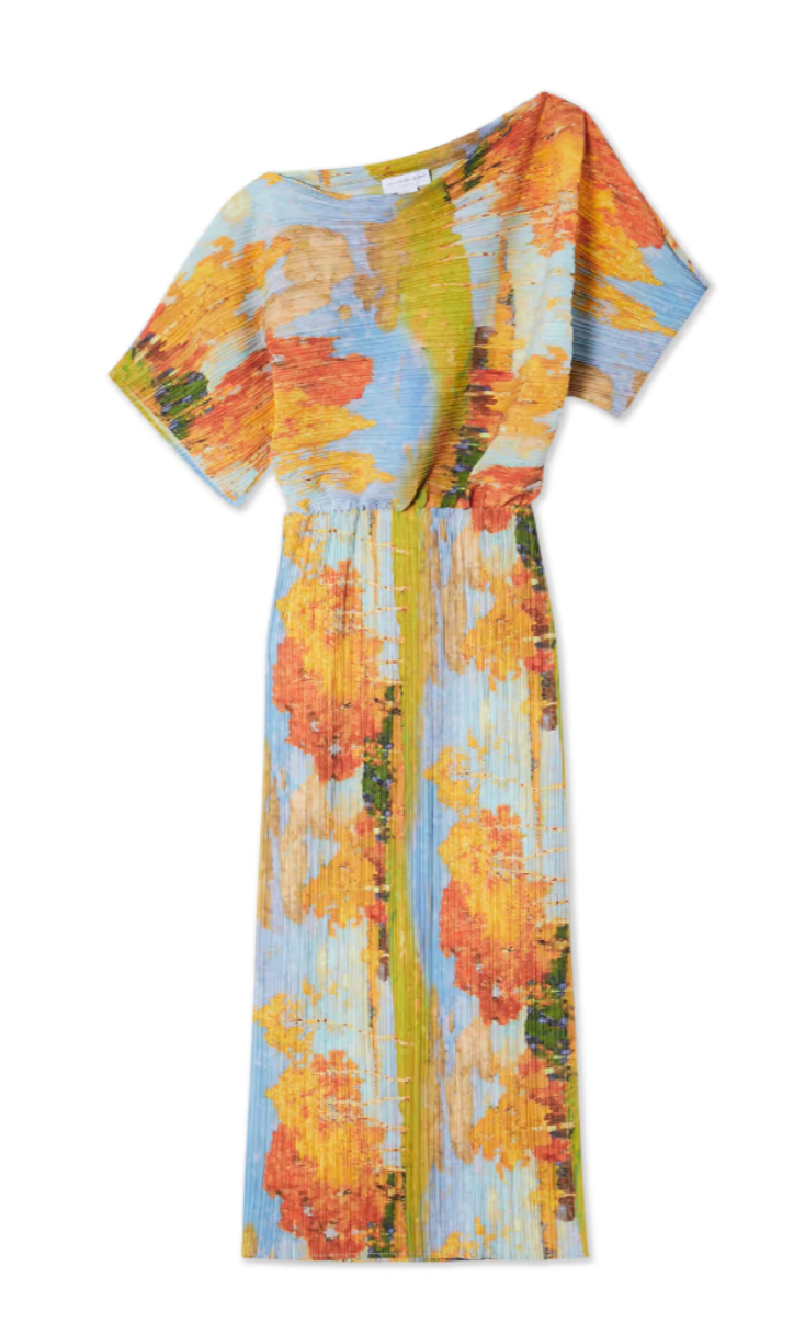 Never Fully Dressed Tilly Artist Printed Off the Shoulder Dress