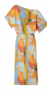 Never Fully Dressed Tilly Artist Printed Off the Shoulder Dress