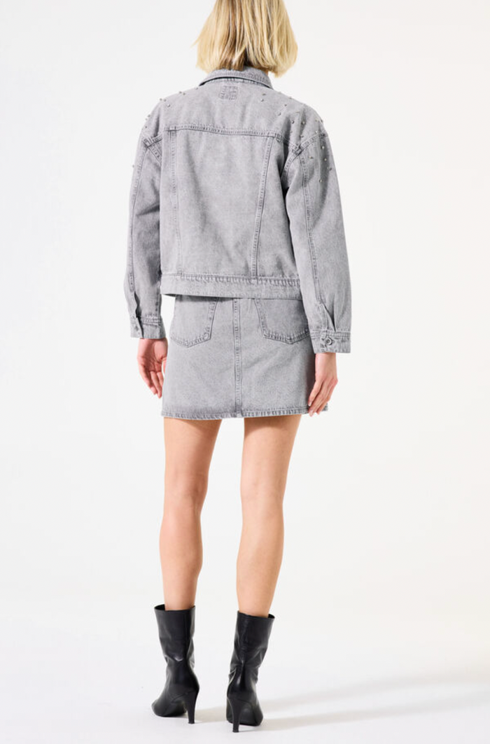 Garcia Grey Embellished Soft Denim Jacket, H50097